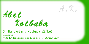 abel kolbaba business card